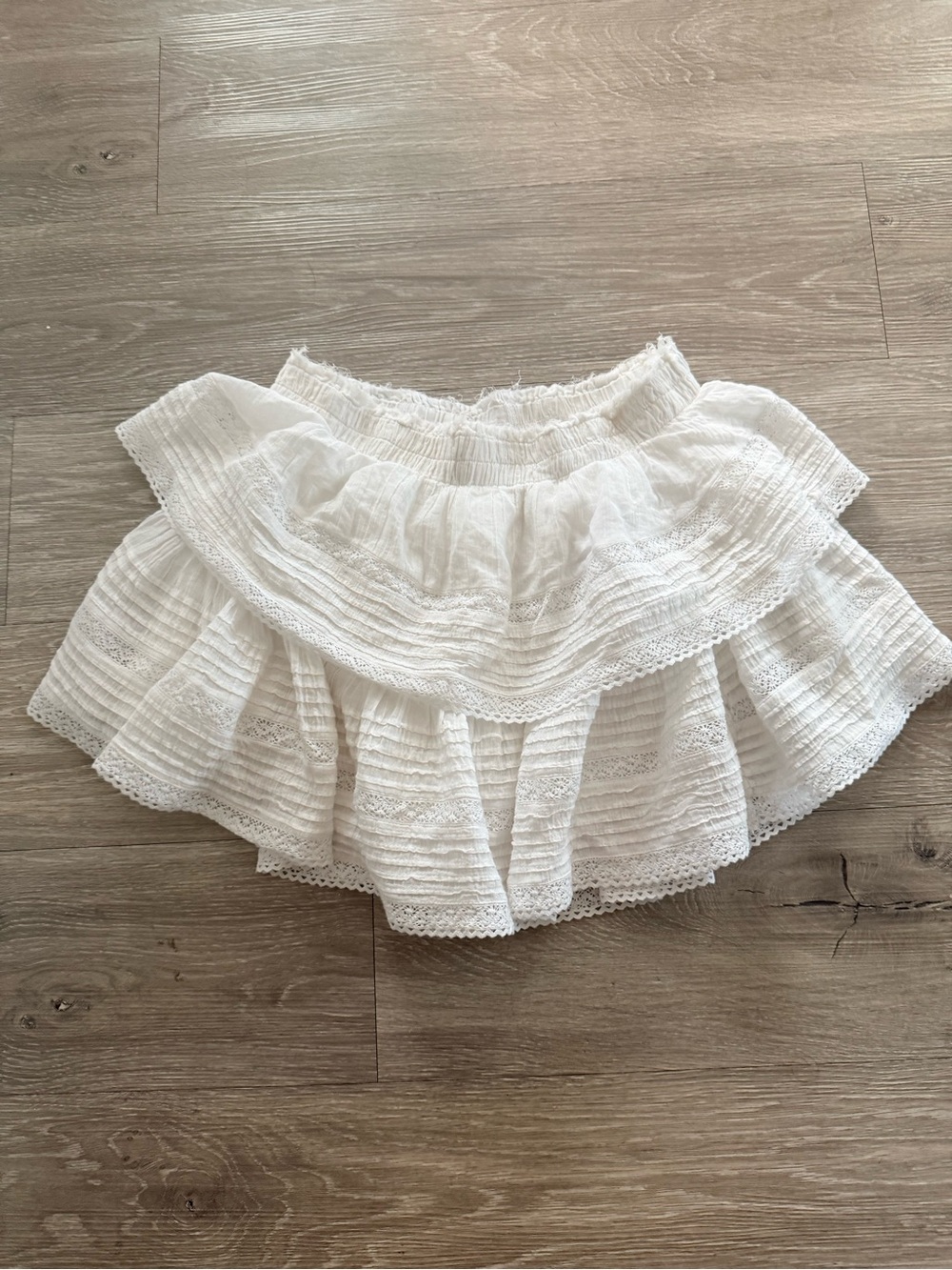 aerie White Tiered Ruffle Mini Skirt
